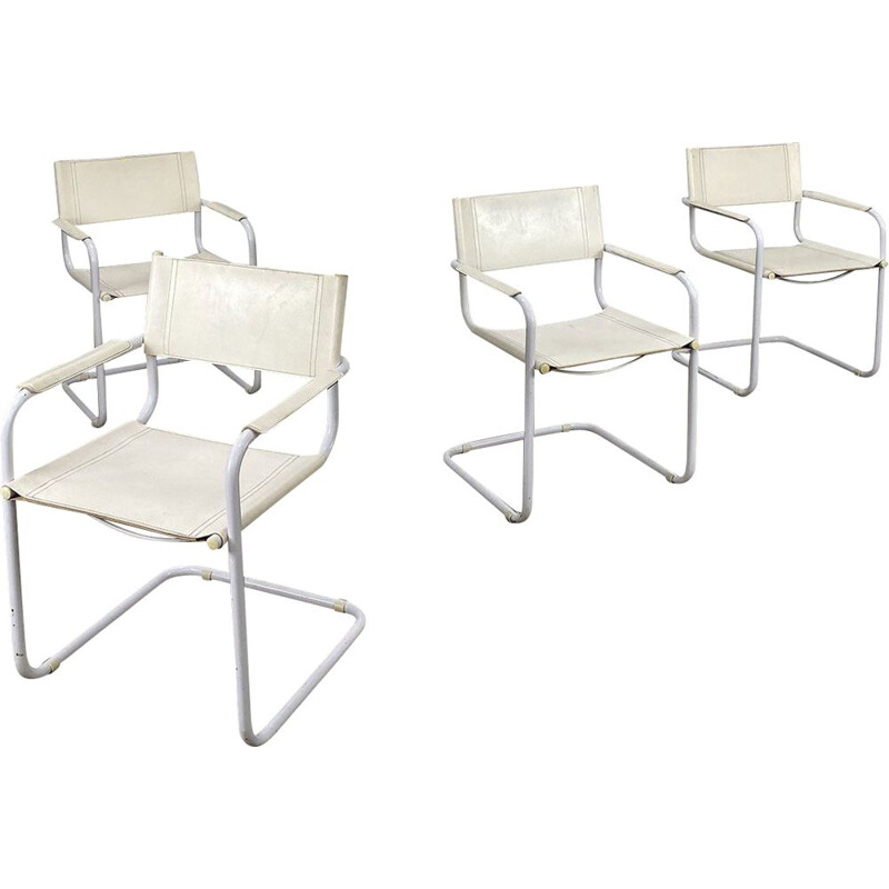 Ensemble de 4 fauteuils cantilever vintage par Matteo Grassi