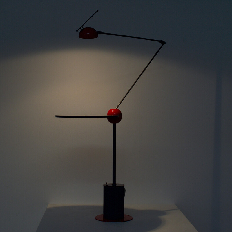 Halogen long arm table lamp in acrylic - 1980s