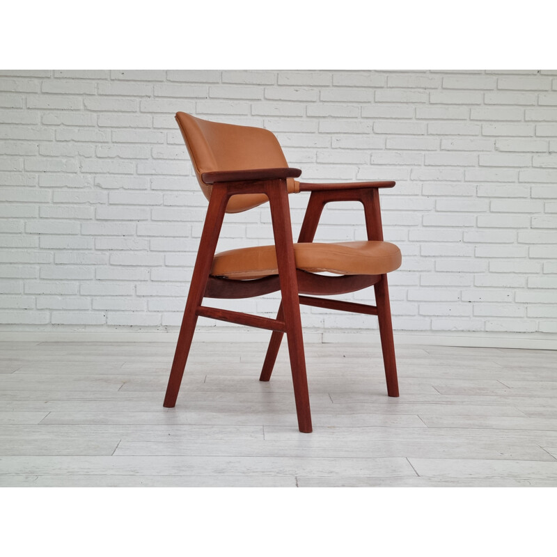 Set of 6 vintage Danish leather armchairs by Erik Kirkegaard for Høng Møbler, 1960s