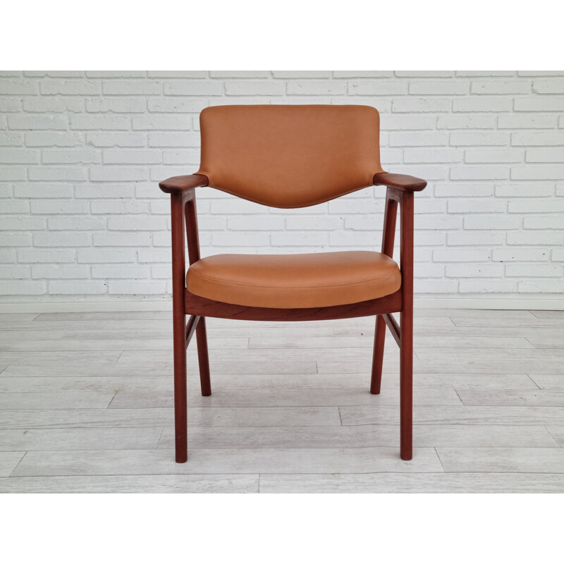 Set of 6 vintage Danish leather armchairs by Erik Kirkegaard for Høng Møbler, 1960s