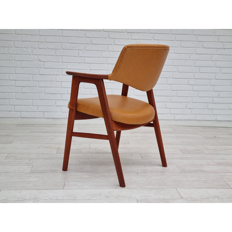 Ensemble de 6 fauteuils danois vintage en cuir par Erik Kirkegaard pour Høng Møbler, 1960