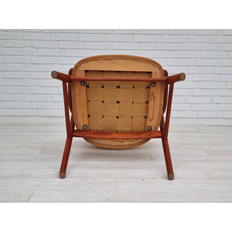 Set of 6 vintage Danish leather armchairs by Erik Kirkegaard for Høng Møbler, 1960s