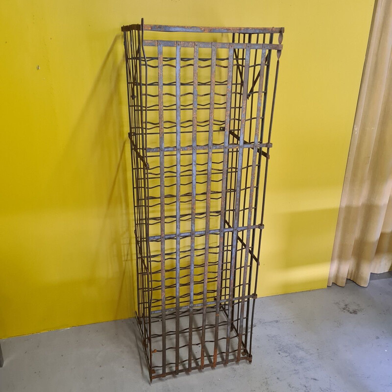 Vintage French metal wine rack, 1950s