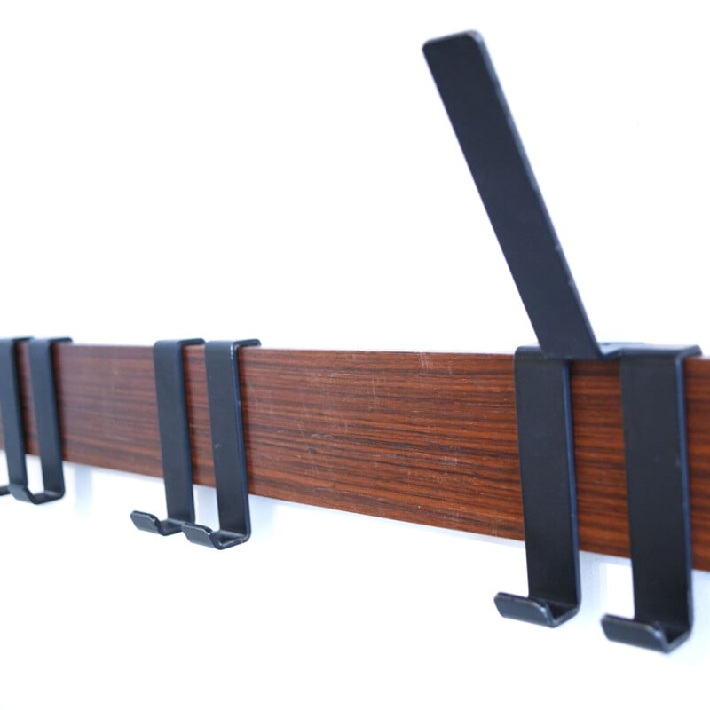 Set of 3 vintage adjustable rosewoode coat rack