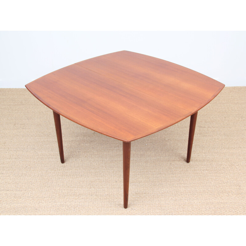 Scandinavische vintage vierkante teakhouten tafel