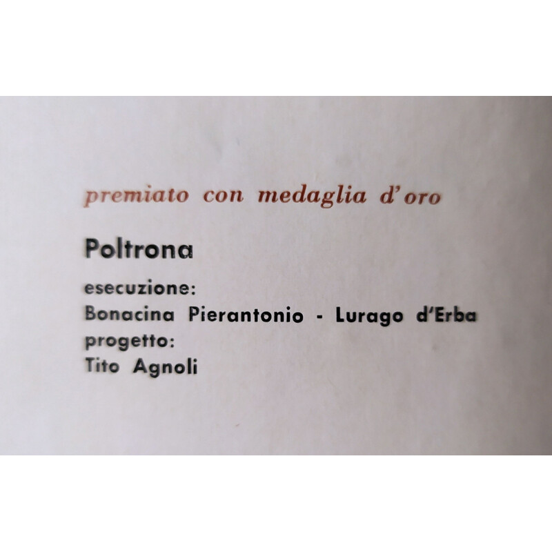 Poltrona vintage in vimini Bp4 di Tito Agnoli per Pierantonio Bonacina, 1959