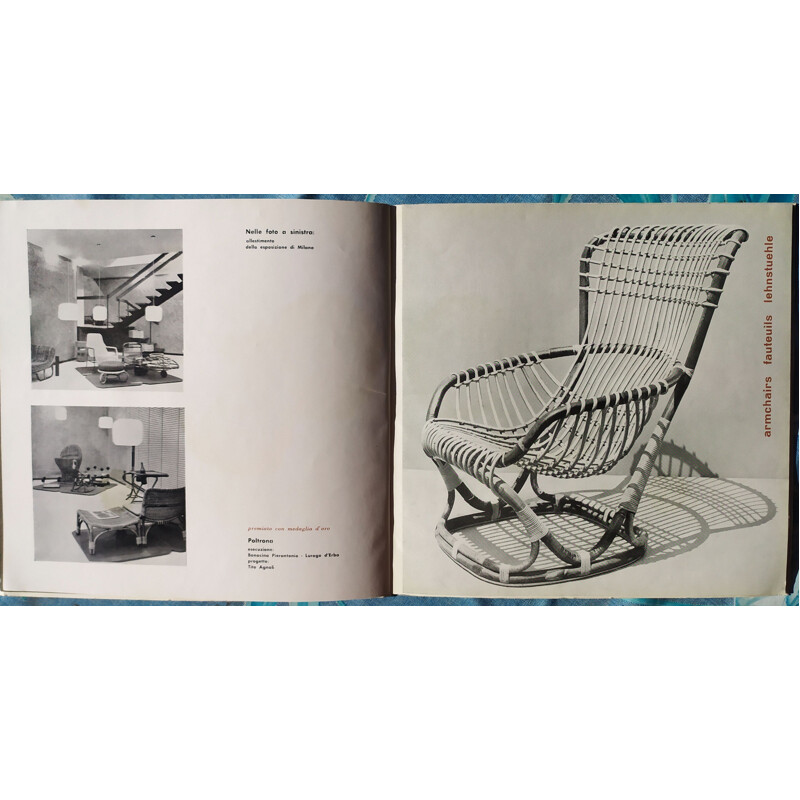 Cadeira de vime Vintage Bp4 por Tito Agnoli para Pierantonio Bonacina, 1959