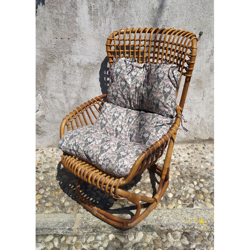 Vintage Bp4 rieten fauteuil van Tito Agnoli voor Pierantonio Bonacina, 1959