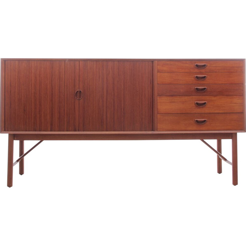 Scandinavian vintage teak sideboard with sliding doors by Hvidt and Mølgaard