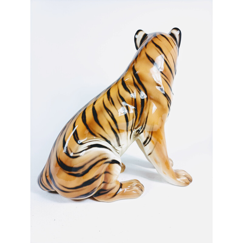 Tigre in ceramica vintage, Italia 1970