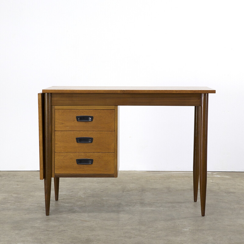 Vintage drop leaf desk in teak - 1960s