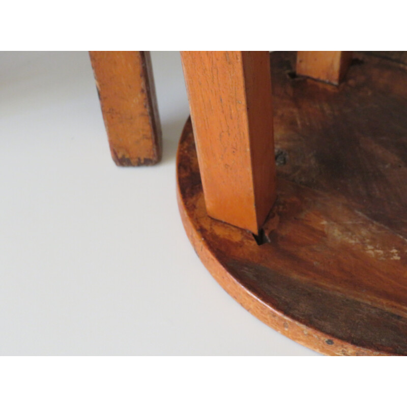 Set of 3 vintage wooden studio stools, Belgium 1960s