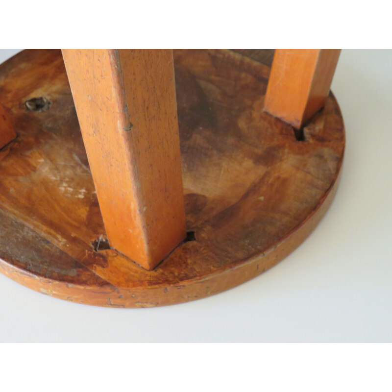 Set of 3 vintage wooden studio stools, Belgium 1960s