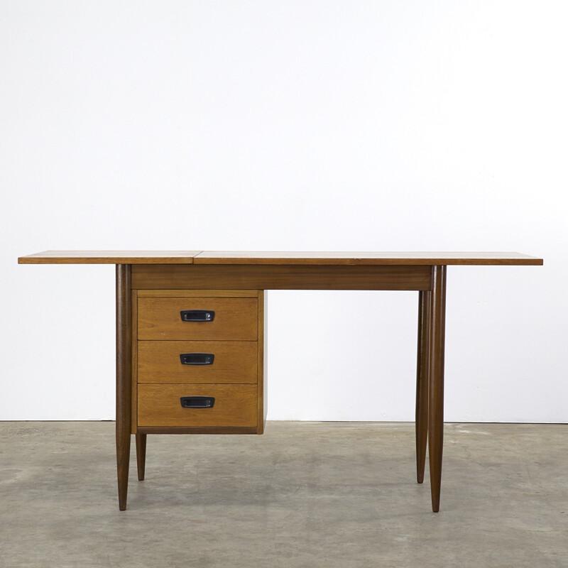 Vintage drop leaf desk in teak - 1960s