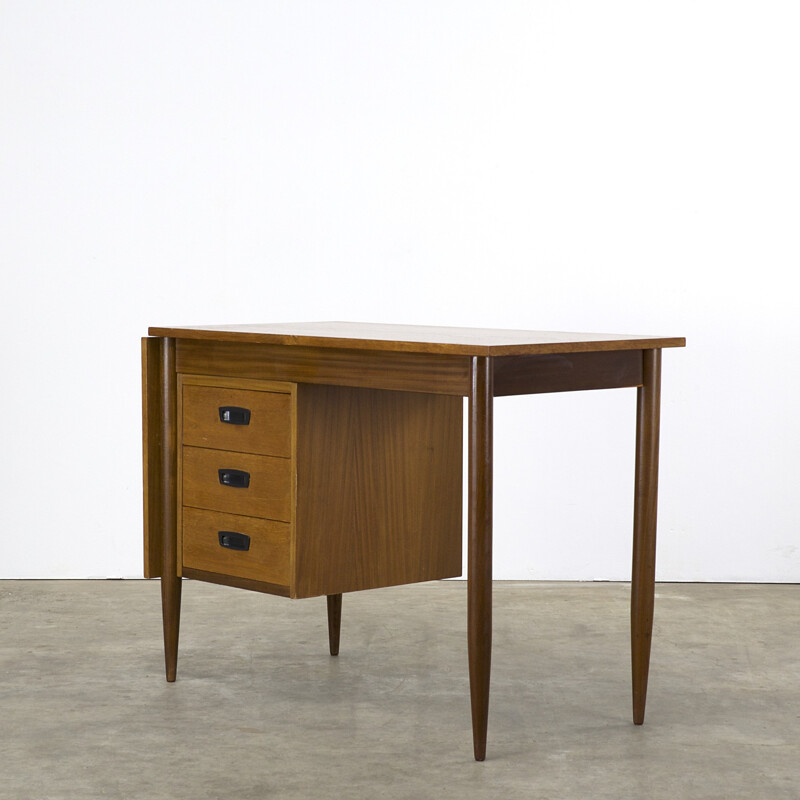 Vintage drop leaf desk in teak - 1960s