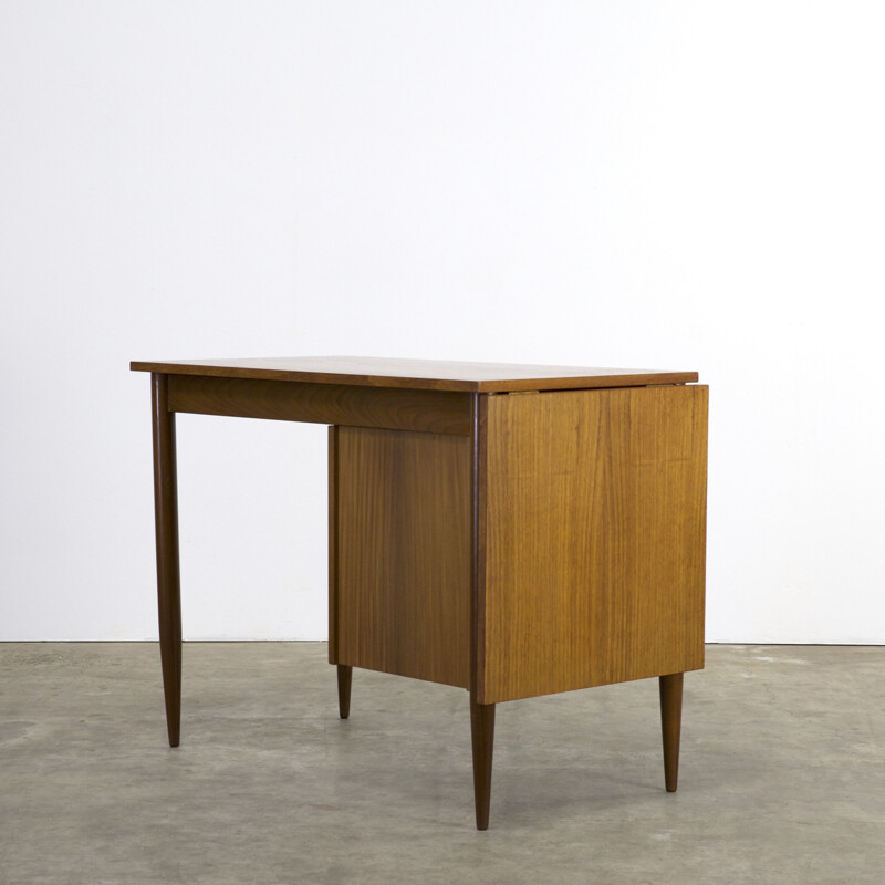 Vintage drop leaf desk in teak - 1960s