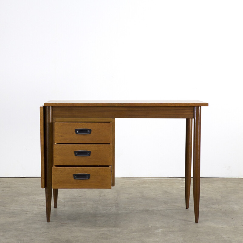 Bureau vintage en teck avec tiroirs - 1960