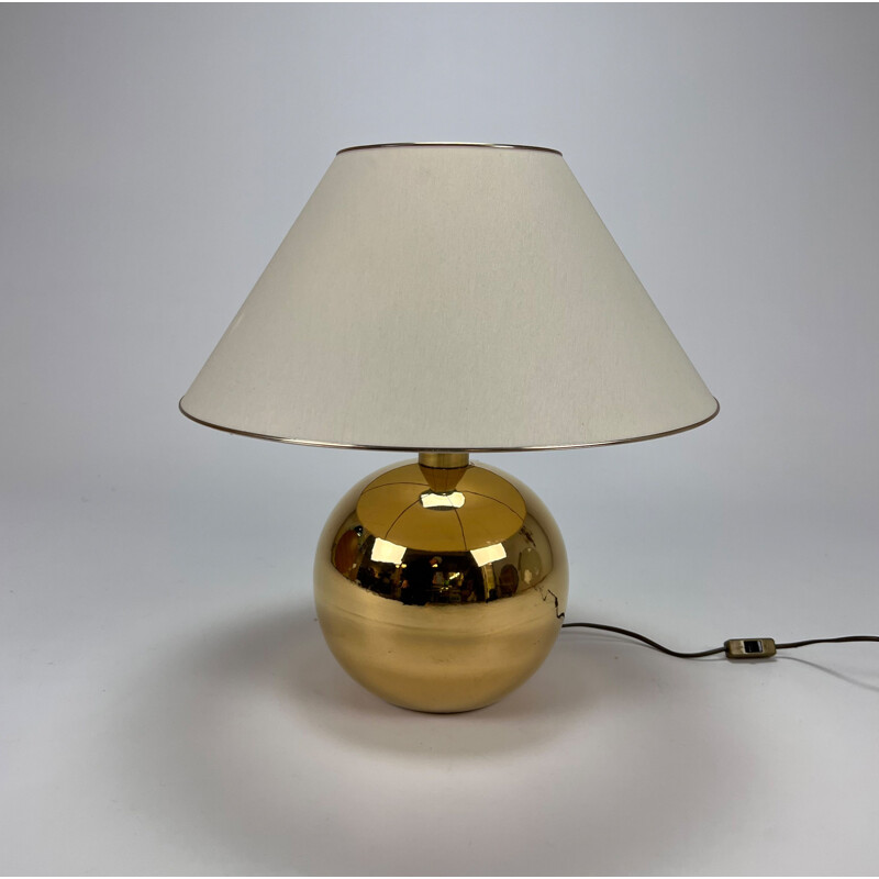 Lampe vintage en céramique plaquée or par Bellini, Italie 1970