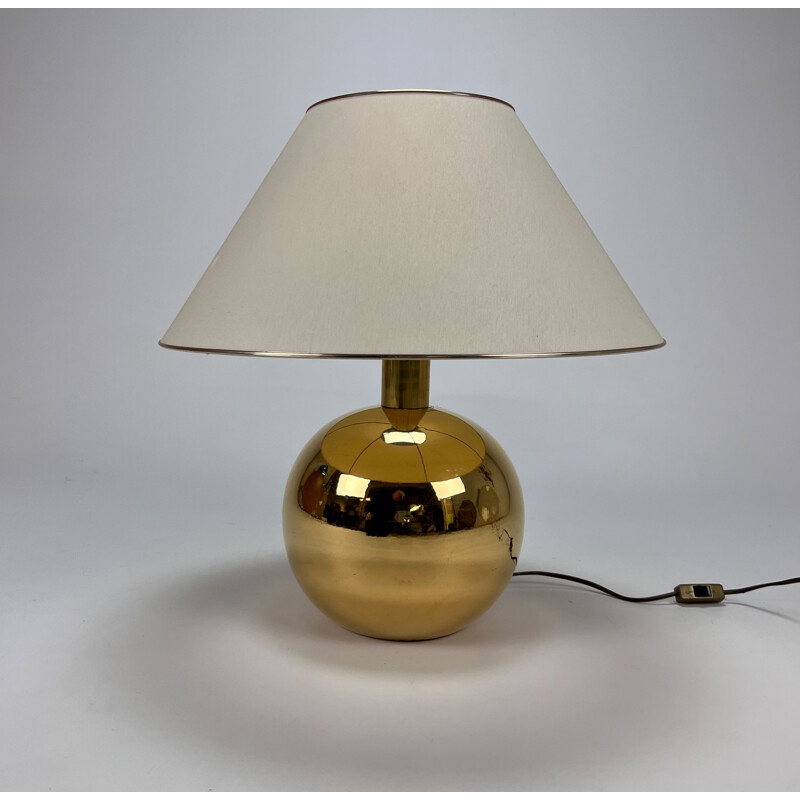 Lampe vintage en céramique plaquée or par Bellini, Italie 1970