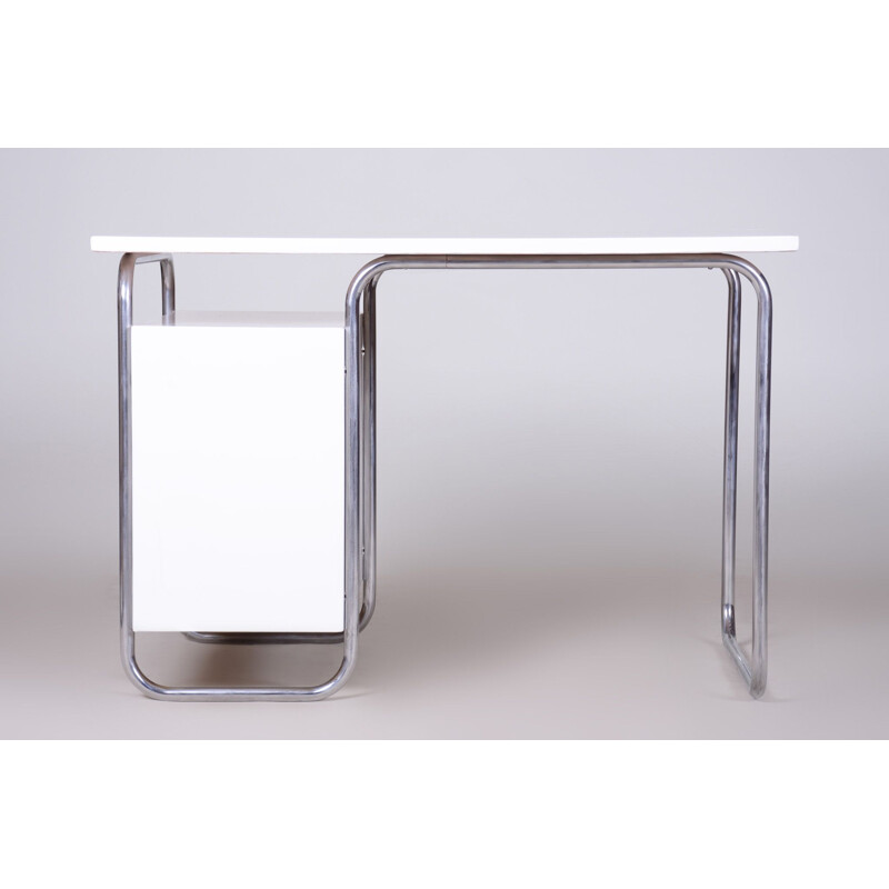 Mesa bauhaus de latão branco Vintage de Robert Slezak para Fábricas Slezak, Alemanha 1930