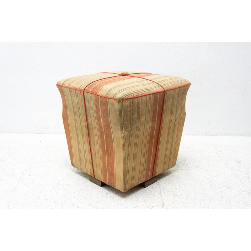 Vintage Art deco pouf by Jindřich Halabala for Up Zavody, 1940s