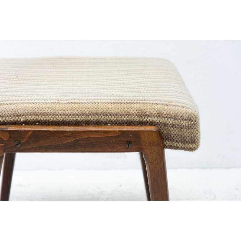 Pair of vintage beechwood stools, Czechoslovakia 1960