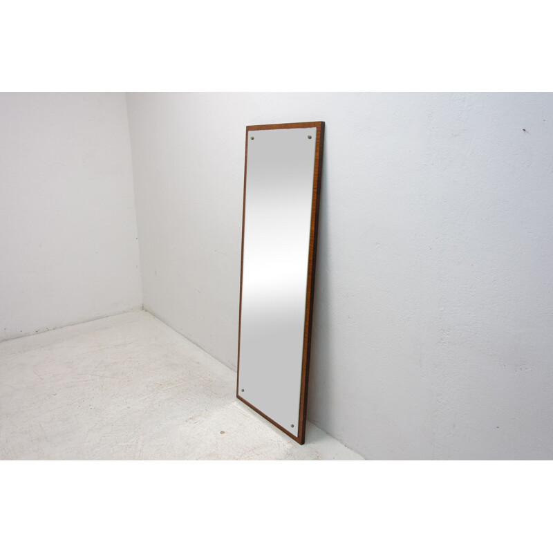 Vintage functionalist wall mirror, Czechoslovakia 1930s