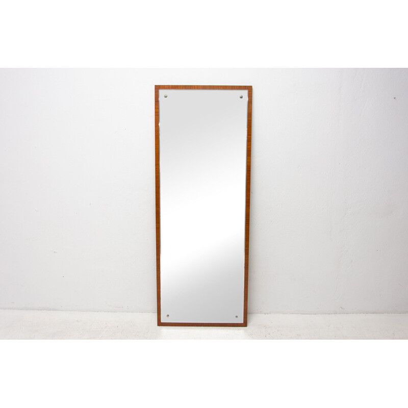 Vintage functionalist wall mirror, Czechoslovakia 1930s