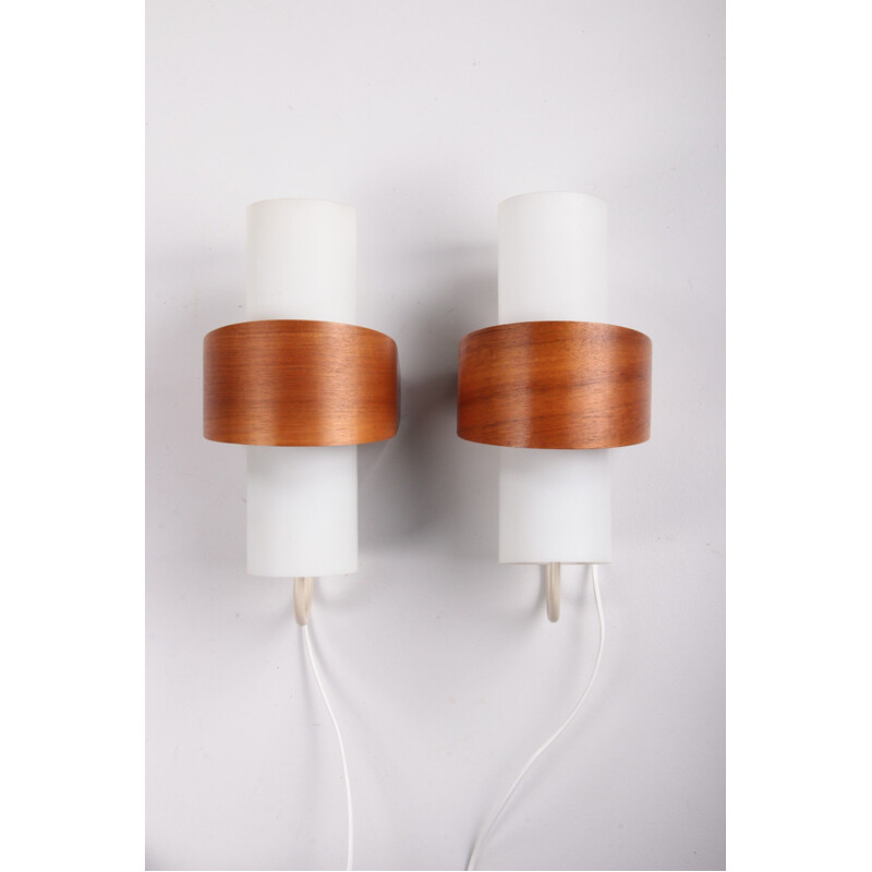 Pair of vintage Philips wall lamps model Nx40 by Louis Kalff, Netherlands 1950