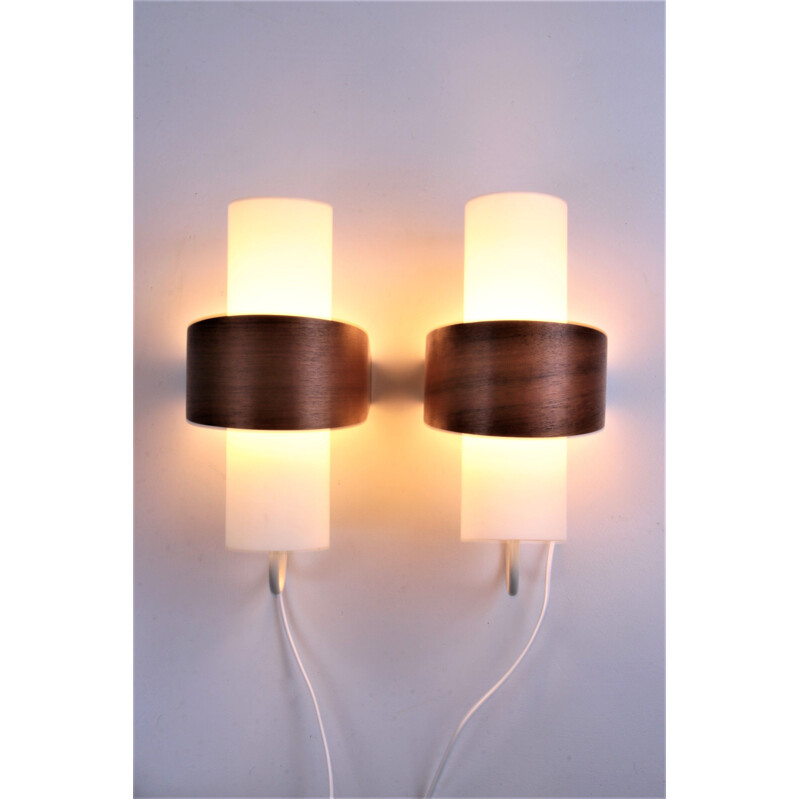 Pair of vintage Philips wall lamps model Nx40 by Louis Kalff, Netherlands 1950