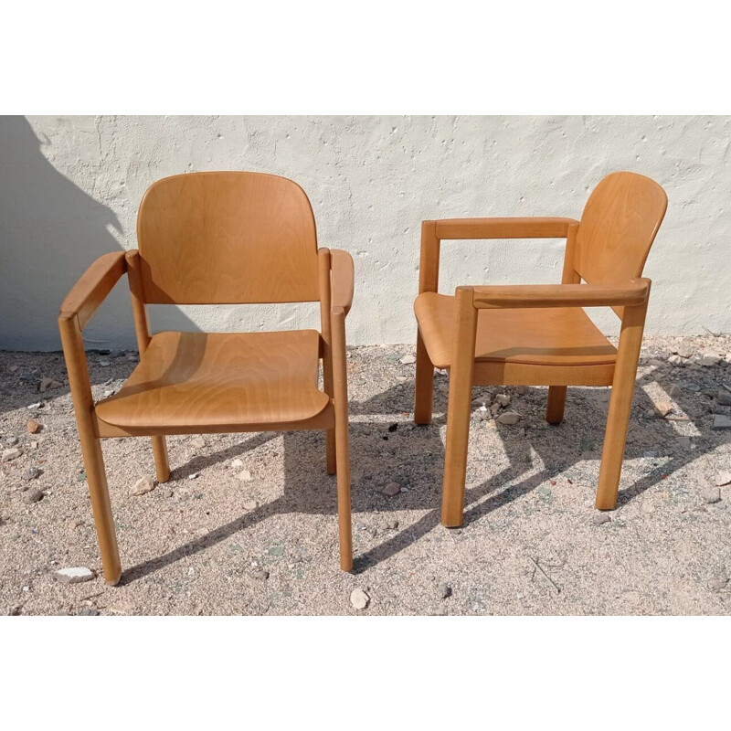 Pair of vintage oak armchairs, Switzerland