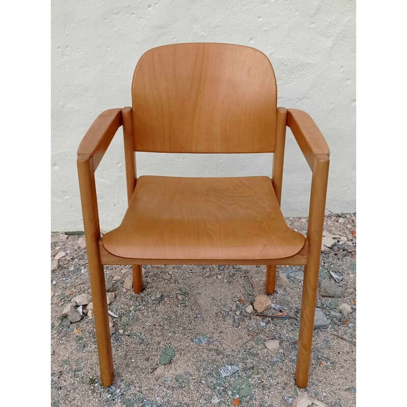 Pair of vintage oak armchairs, Switzerland