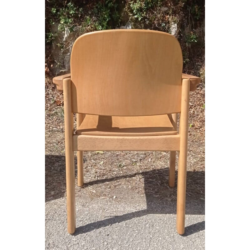 Pair of vintage oak armchairs, Switzerland