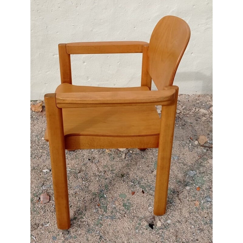 Pair of vintage oak armchairs, Switzerland