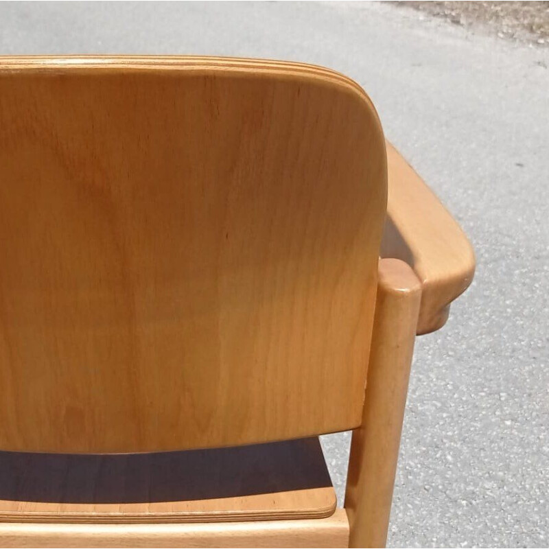 Pair of vintage oak armchairs, Switzerland