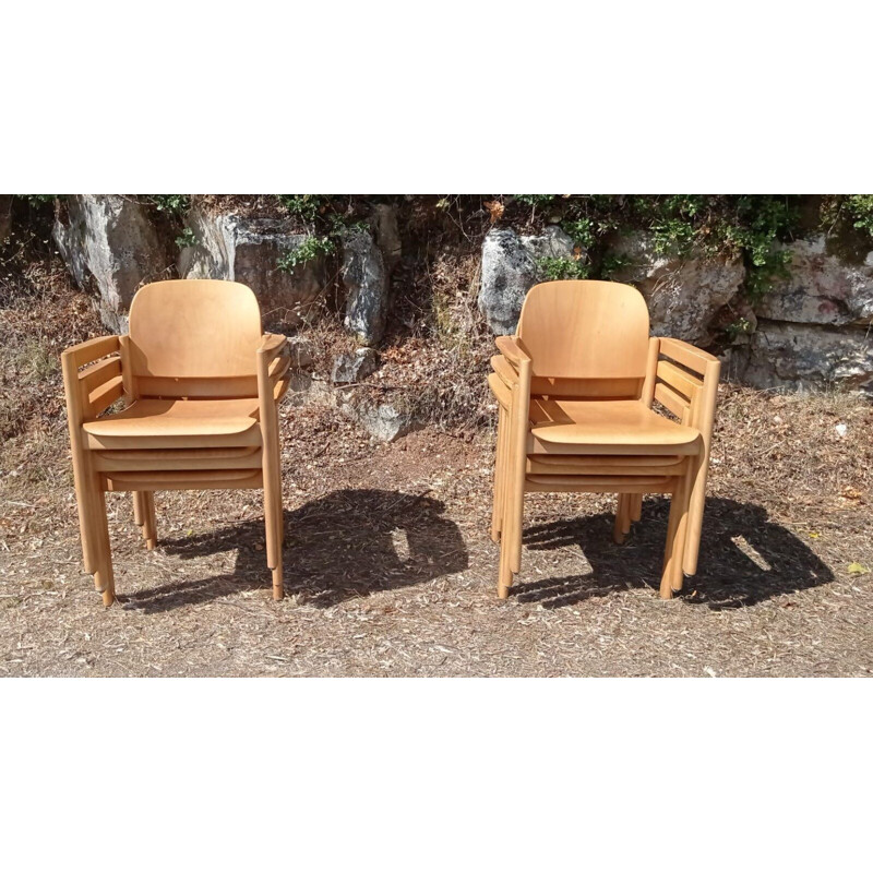 Paar vintage eiken fauteuils, Zwitserland