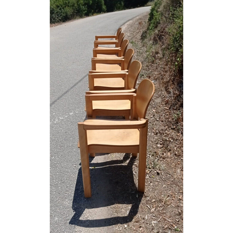 Pair of vintage oak armchairs, Switzerland