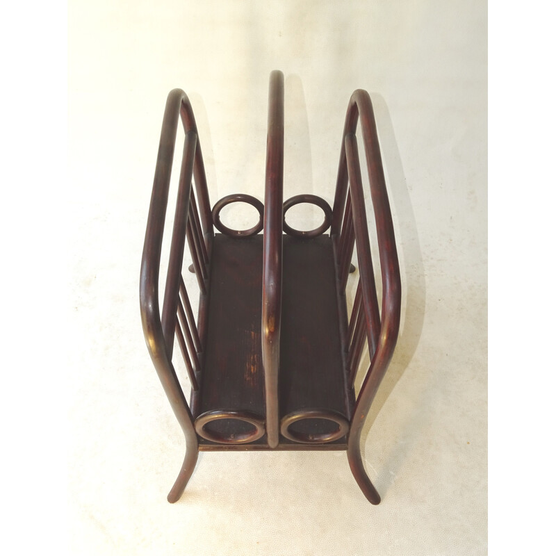 Vintage rosewood magazine rack Notenständer N33 by Thonet, 1910s