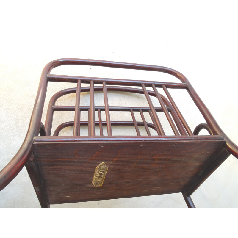 Vintage rosewood magazine rack Notenständer N33 by Thonet, 1910s