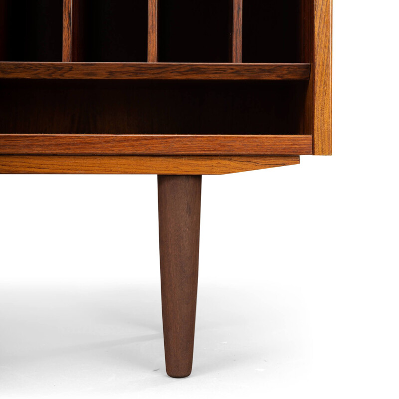 Vintage rosewood bookcase with record rack by Carlo Jensen for Hundevad, 1960s