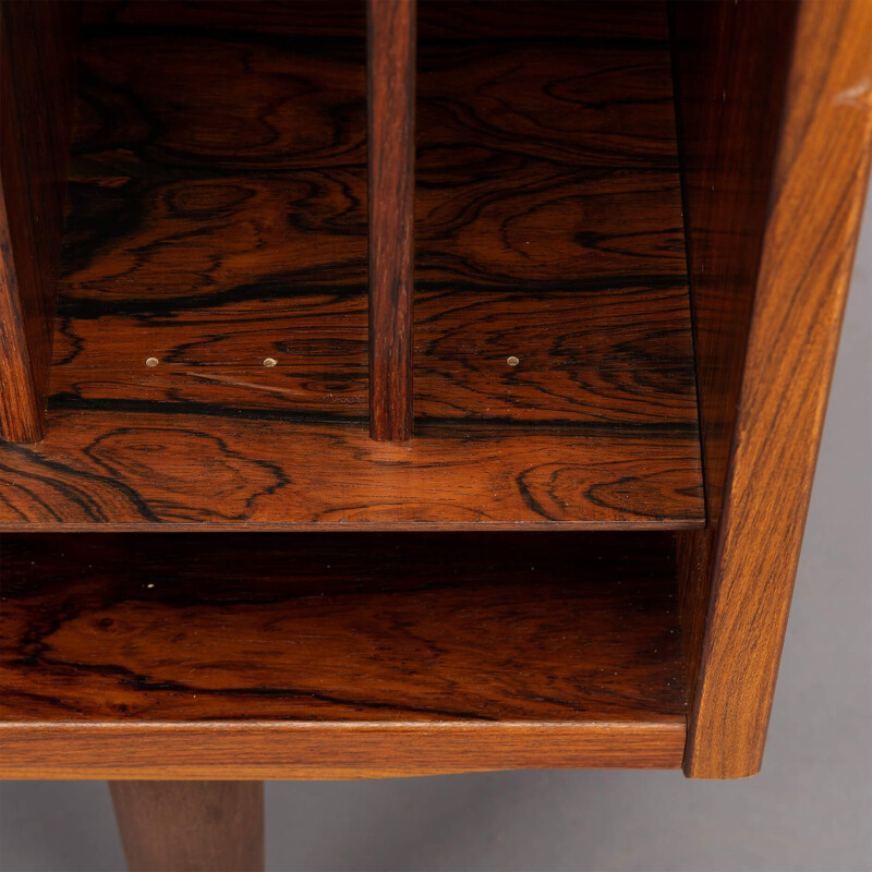 Vintage rosewood bookcase with record rack by Carlo Jensen for Hundevad, 1960s