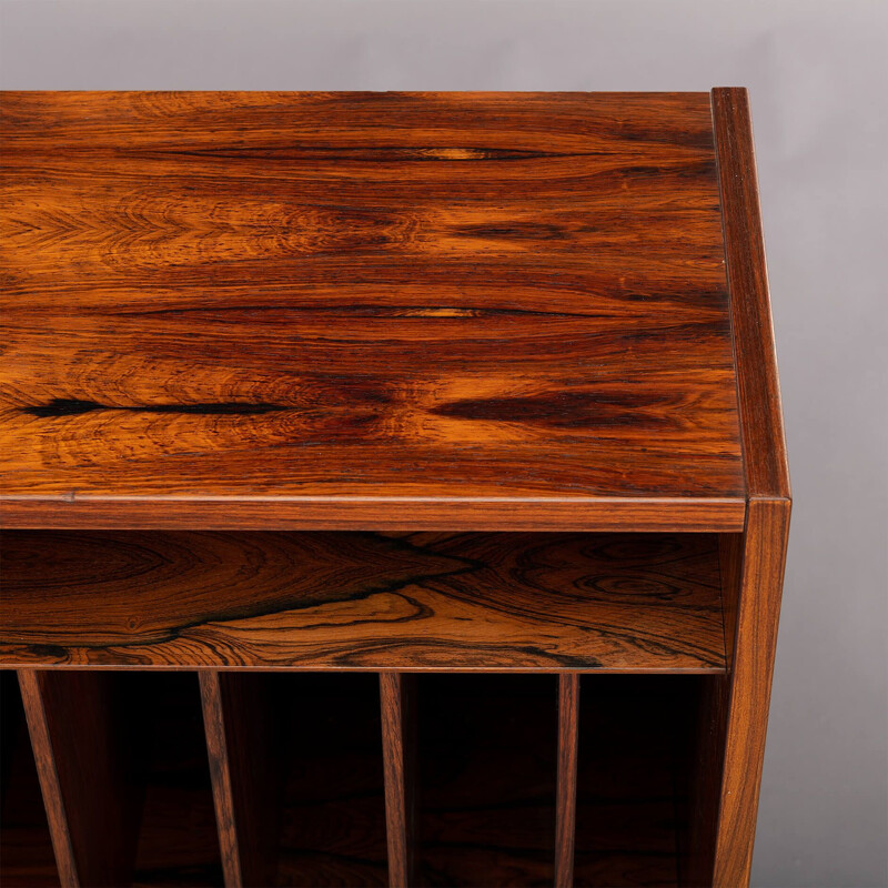 Vintage rosewood bookcase with record rack by Carlo Jensen for Hundevad, 1960s