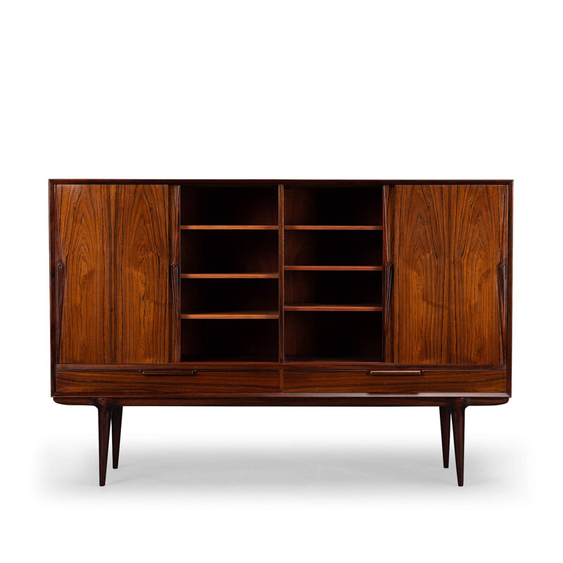 Vintage rosewood highboard model 13 by Gunni Omann for Omann Jun, 1960s