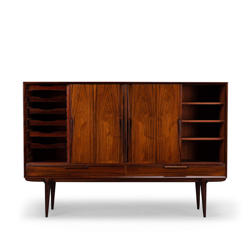 Vintage rosewood highboard model 13 by Gunni Omann for Omann Jun, 1960s