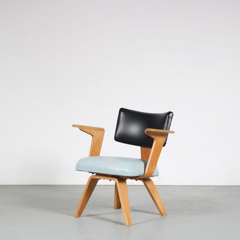 Vintage armchair with footrest by Cor Alons for De Boer Gouda, Netherlands 1950