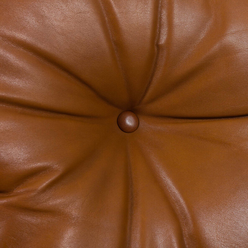 Coppia di poltrone vintage Coronado in pelle anilina marrone scuro di Tobia Scarpa per C