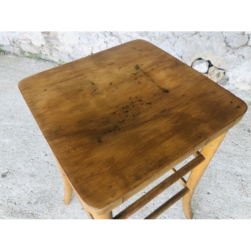 Vintage bent wooden bar stool, 1940s-1950s