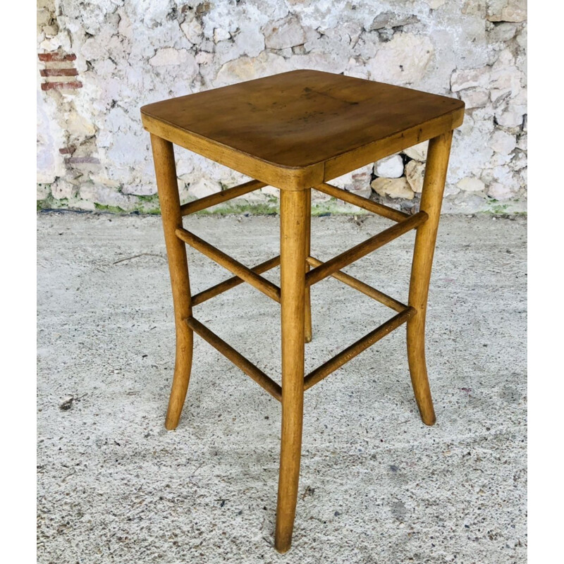 Vintage bent wooden bar stool, 1940s-1950s