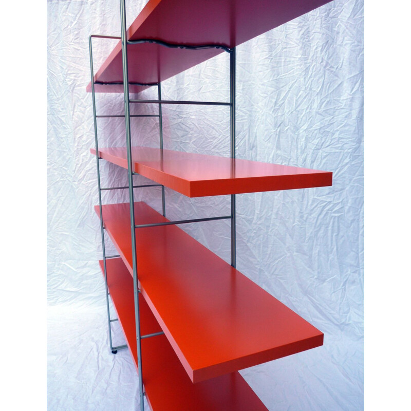 Vintage steel wire and thick shelf by Niels Gamelgaarden for Ikea, 1980