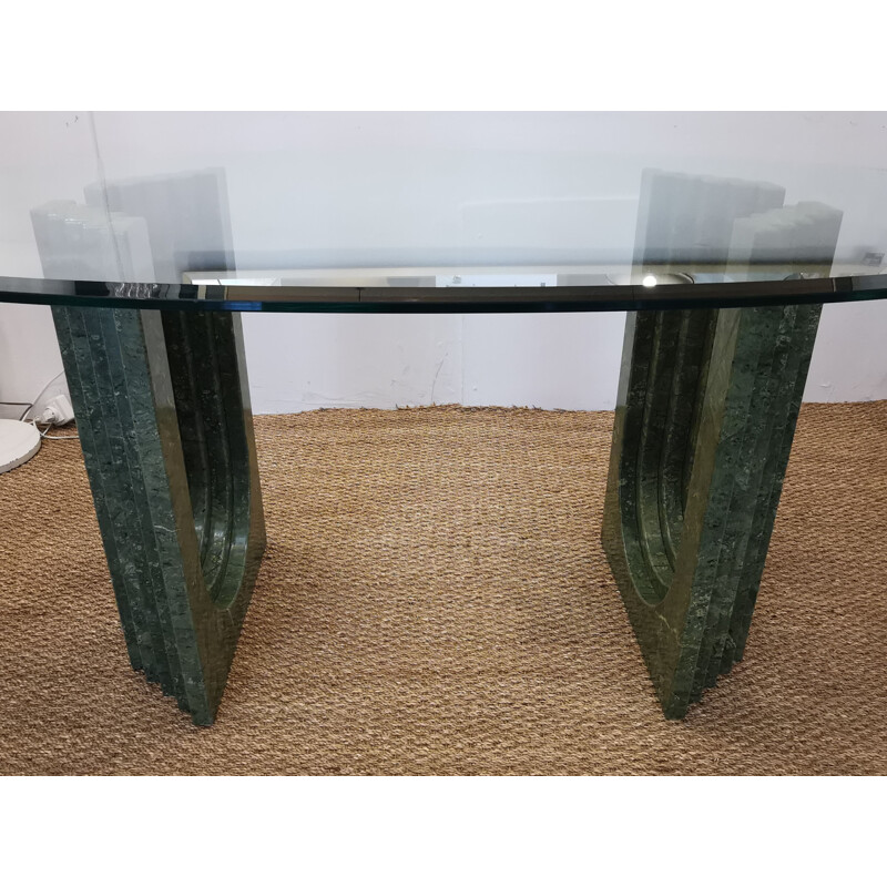 Vintage marble and glass table by Carlo Scarpa for Cattelan, Italy 1970s